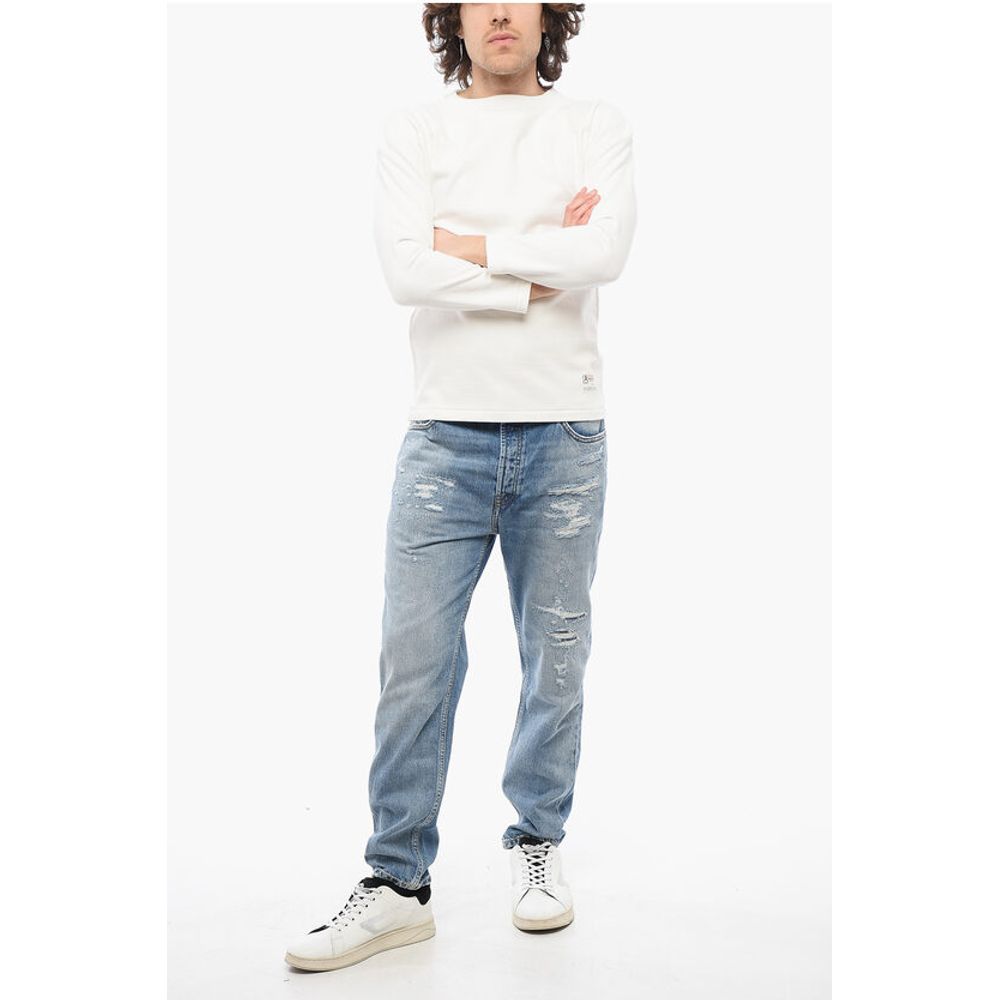 Solid Color Cotton Crew-neck Sweatshirt