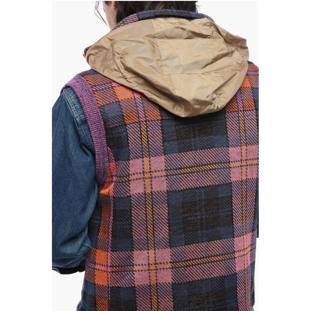 Linen-blended Vest with Removable Hood