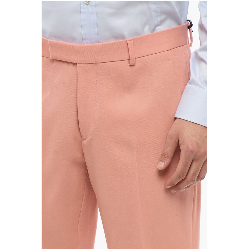 Wool Slim Pants with Pleats