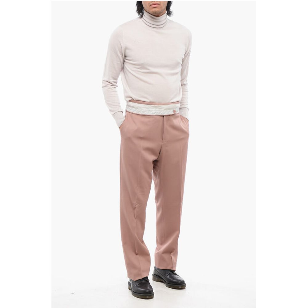 Wool Cigarette Pants with Pleats