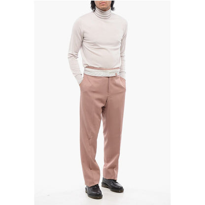 Wool Cigarette Pants with Pleats