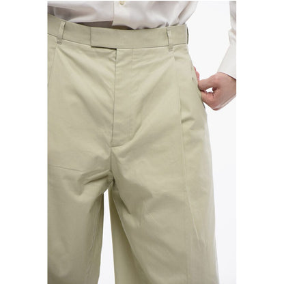 Single-pleated Cotton Blend Palazzo Pants
