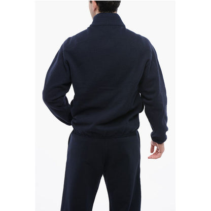 Mock Neck DIOR47 Fleeced Cotton Sweatshirt with Half Zip