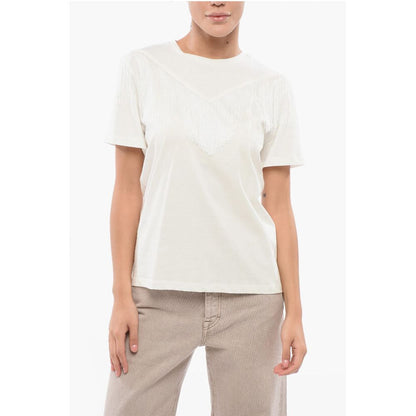 Cotton UNDER WORLD Crew-neck T-shirt with Fringes