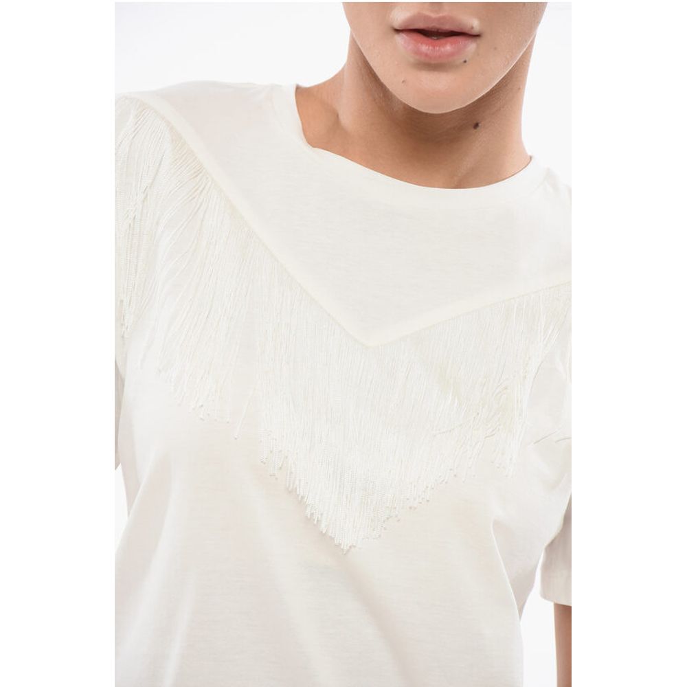 Cotton UNDER WORLD Crew-neck T-shirt with Fringes