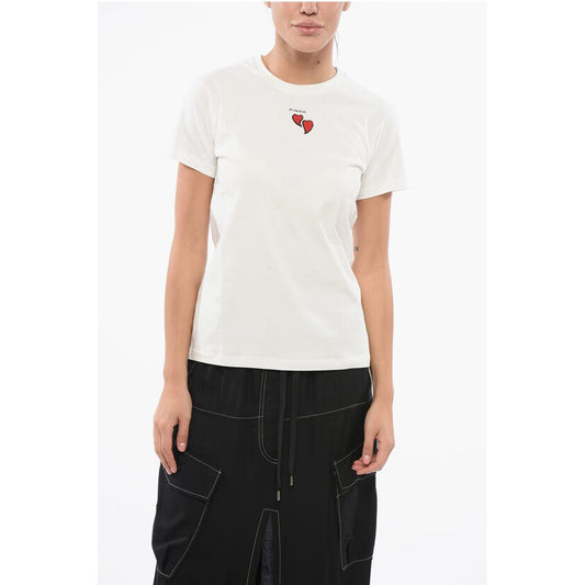 Cotton Crew-neck TRAPANI T-shirt with Contrasting Hearts