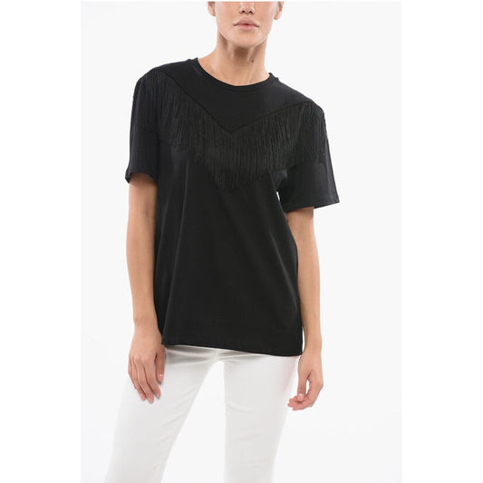 Cotton UNDER WORLD Crew-neck T-shirt with Fringes