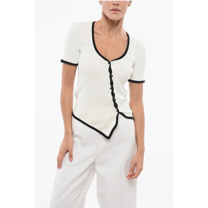 Ribbed BALLOTA Cardigan with Contrasting Trims