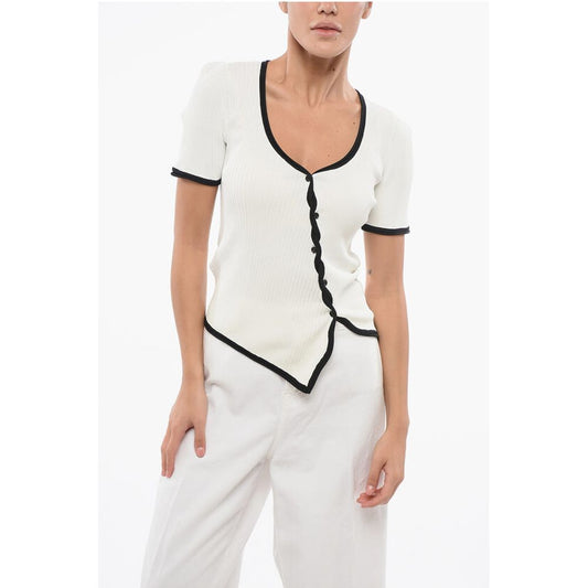Ribbed BALLOTA Cardigan with Contrasting Trims