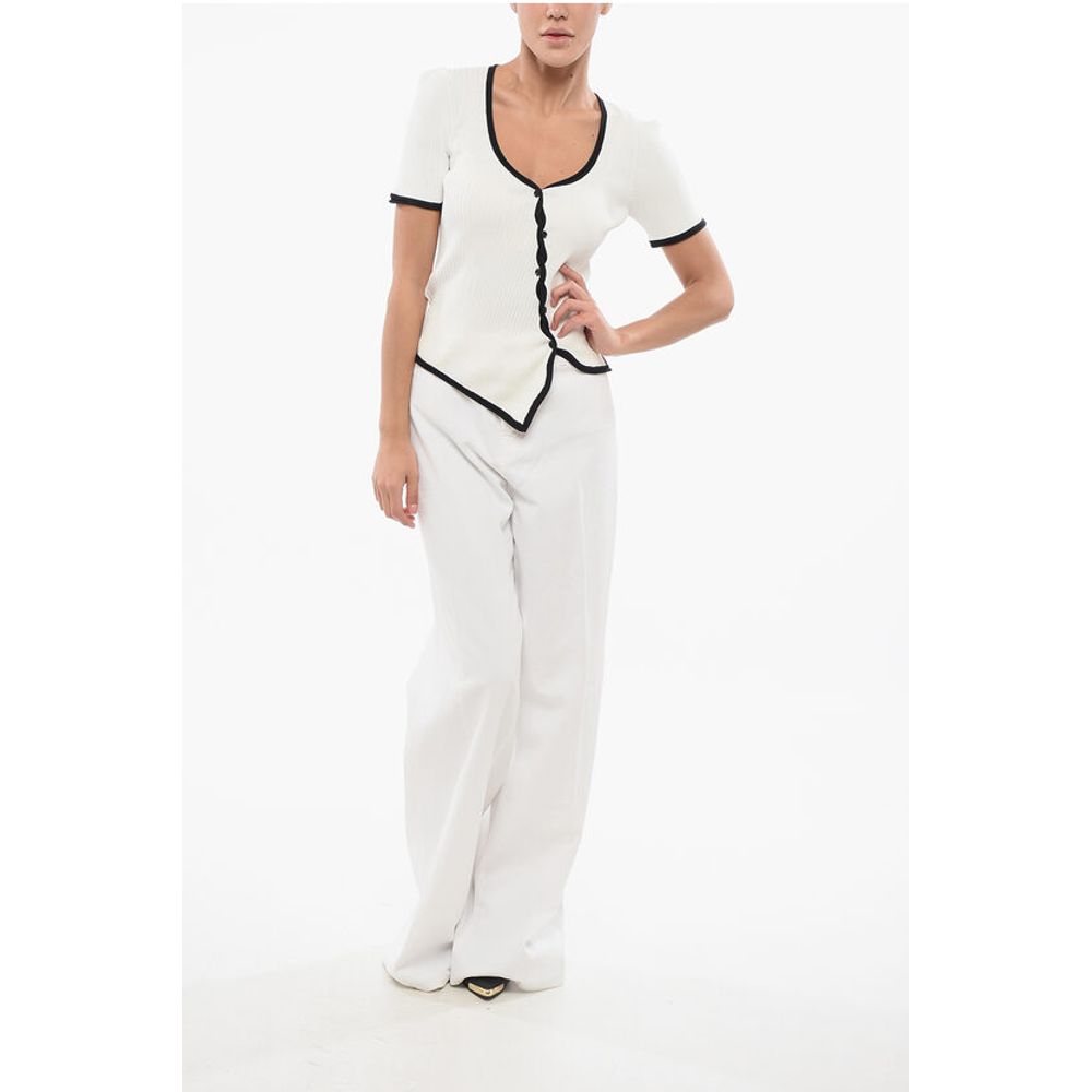Ribbed BALLOTA Cardigan with Contrasting Trims