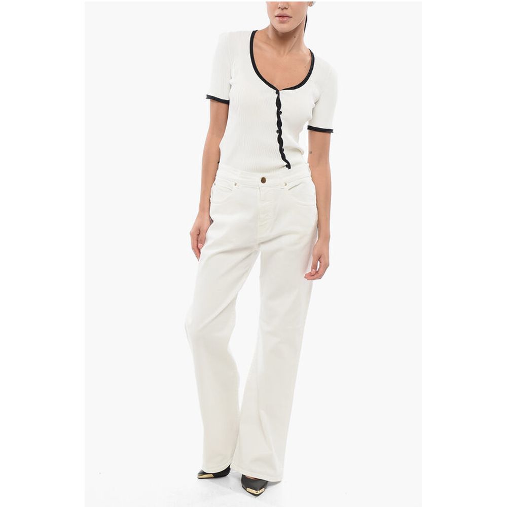 DENIM Light Wash WANDA Flared Jeans with Golden-Effect Butto