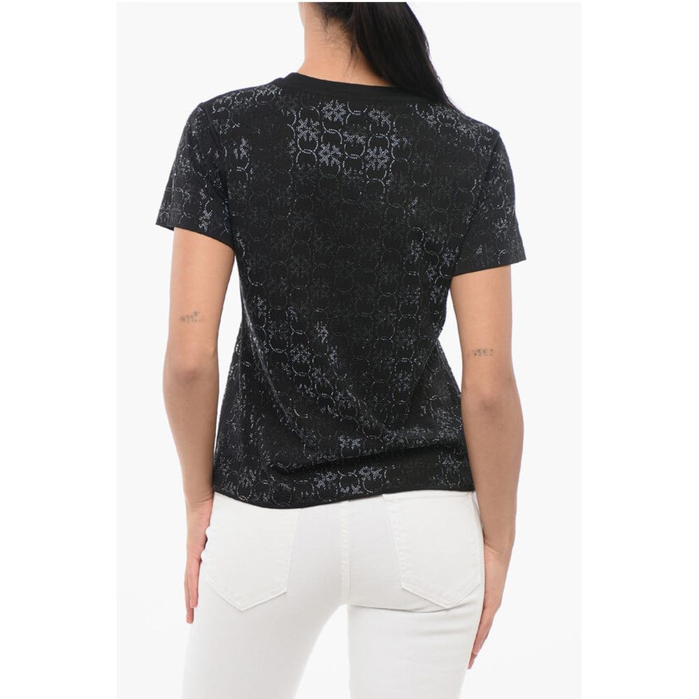 DENIM All-Over Rhinestone Cotton QUENTIN Crew-neck T-shirt
