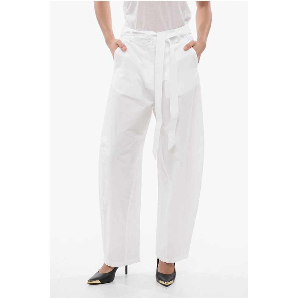 High-Waisted Cotton and Linen PIANISTA Pants