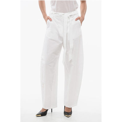 High-Waisted Cotton and Linen PIANISTA Pants