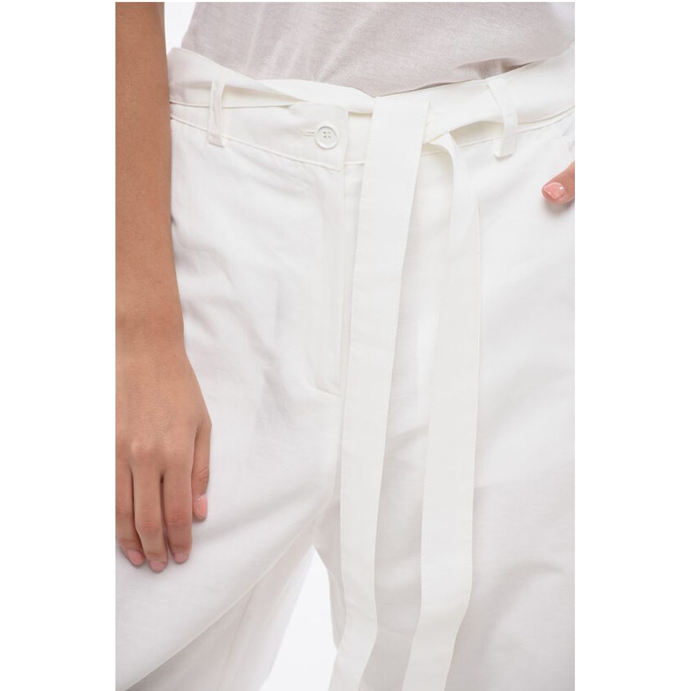 High-Waisted Cotton and Linen PIANISTA Pants