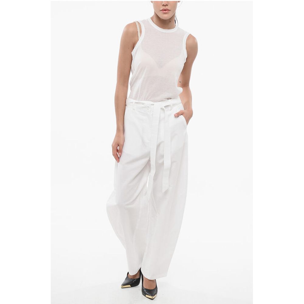 High-Waisted Cotton and Linen PIANISTA Pants