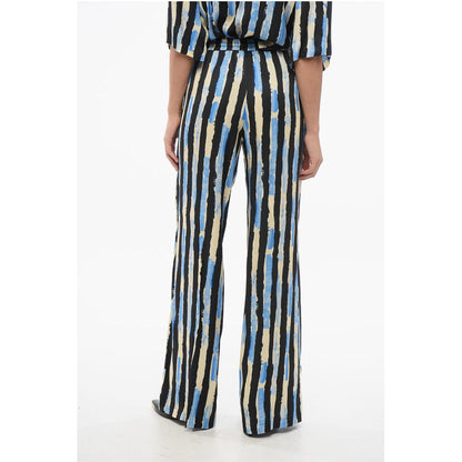 Striped POIROT Pants with Elastic Waistband