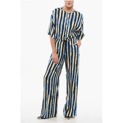 Striped POIROT Pants with Elastic Waistband