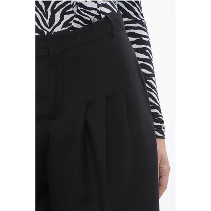 Triple-pleated Palazzo Pants with Flush Pockets