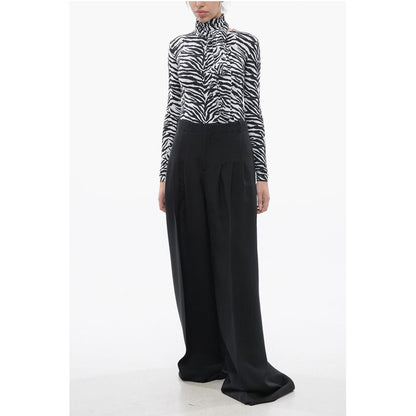 Triple-pleated Palazzo Pants with Flush Pockets