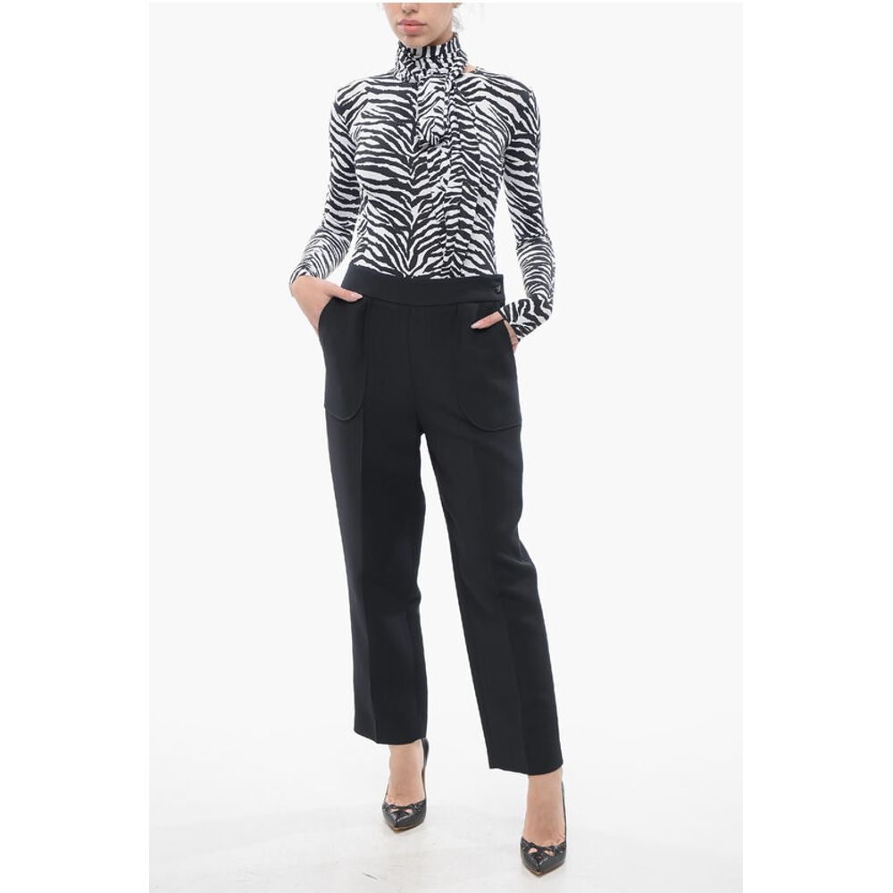 3-Pocketed Cropped Fit Wool Blend Pants