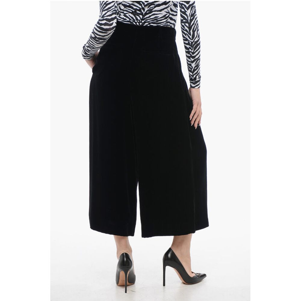Velour Gaucho Pants with Hidden Closure