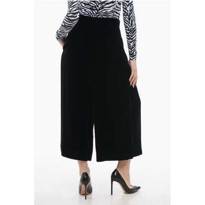 Velour Gaucho Pants with Hidden Closure