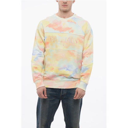 Logoed Sweatshirt with Distressed Trims