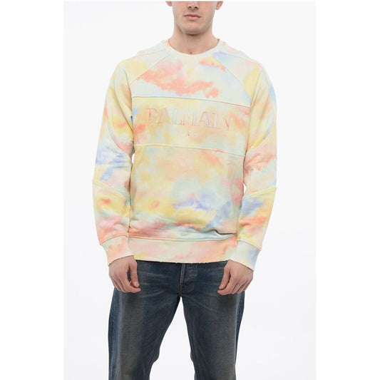 Logoed Sweatshirt with Distressed Trims