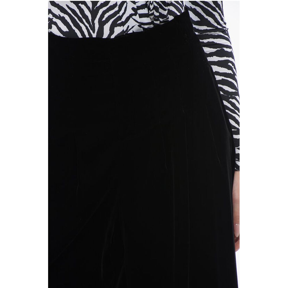 Velour Gaucho Pants with Hidden Closure