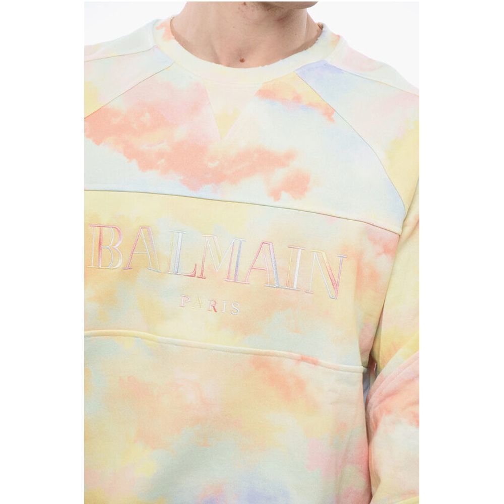 Logoed Sweatshirt with Distressed Trims