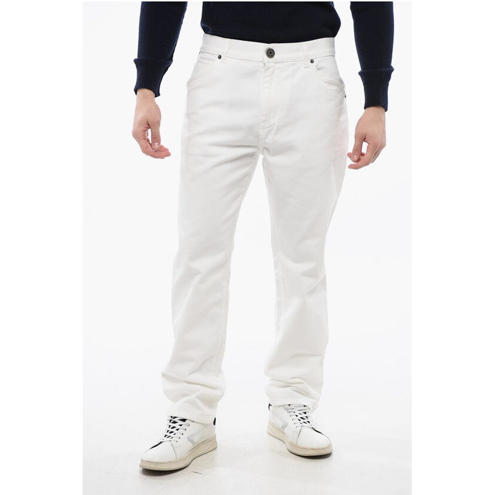 Straight-leg Denims with Ton-sur-ton Embroidered Logo