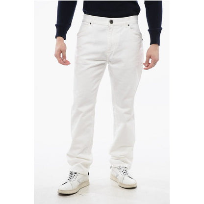 Straight-leg Denims with Ton-sur-ton Embroidered Logo