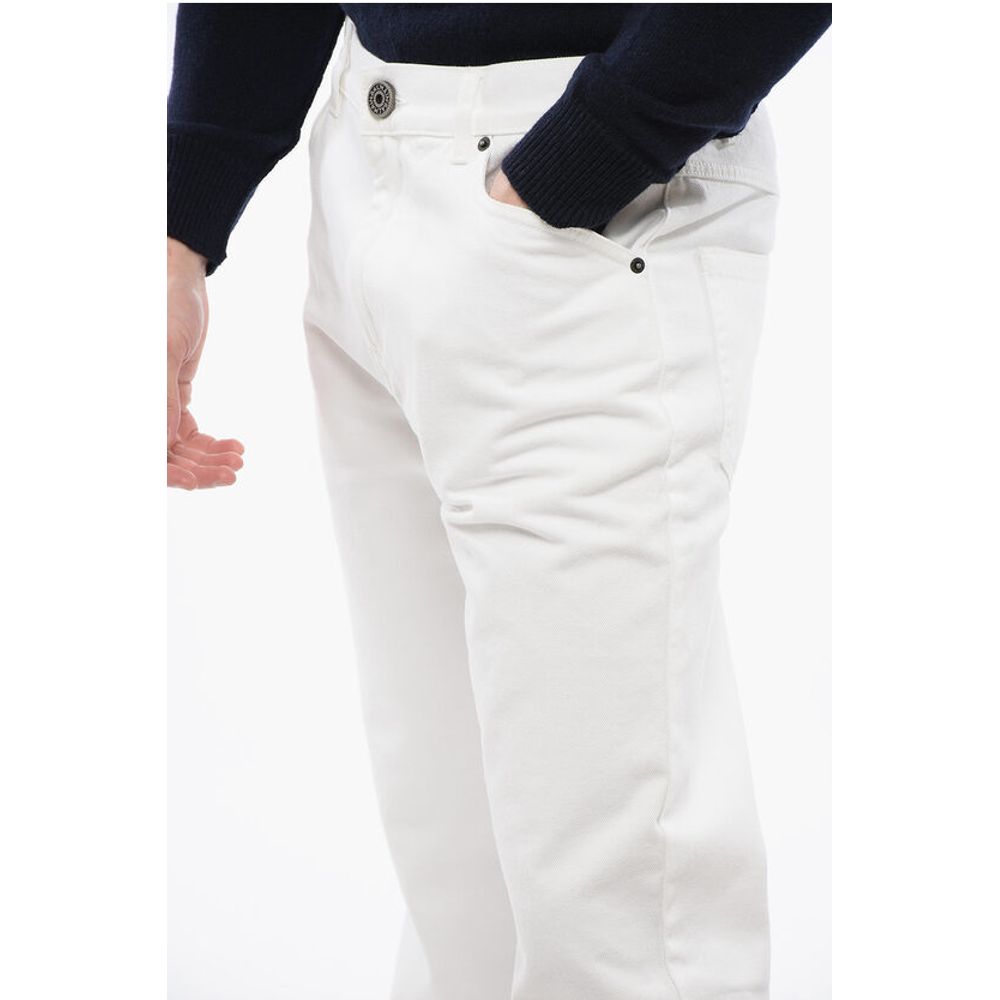 Straight-leg Denims with Ton-sur-ton Embroidered Logo