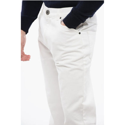 Straight-leg Denims with Ton-sur-ton Embroidered Logo