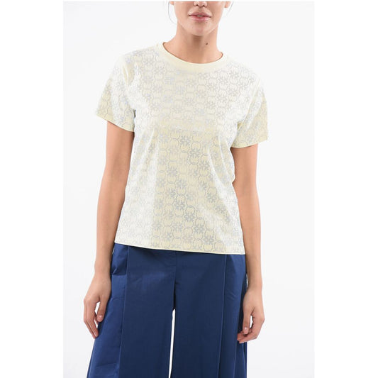 All-Over Rhinestone Cotton QUENTIN Crew-neck T-shirt