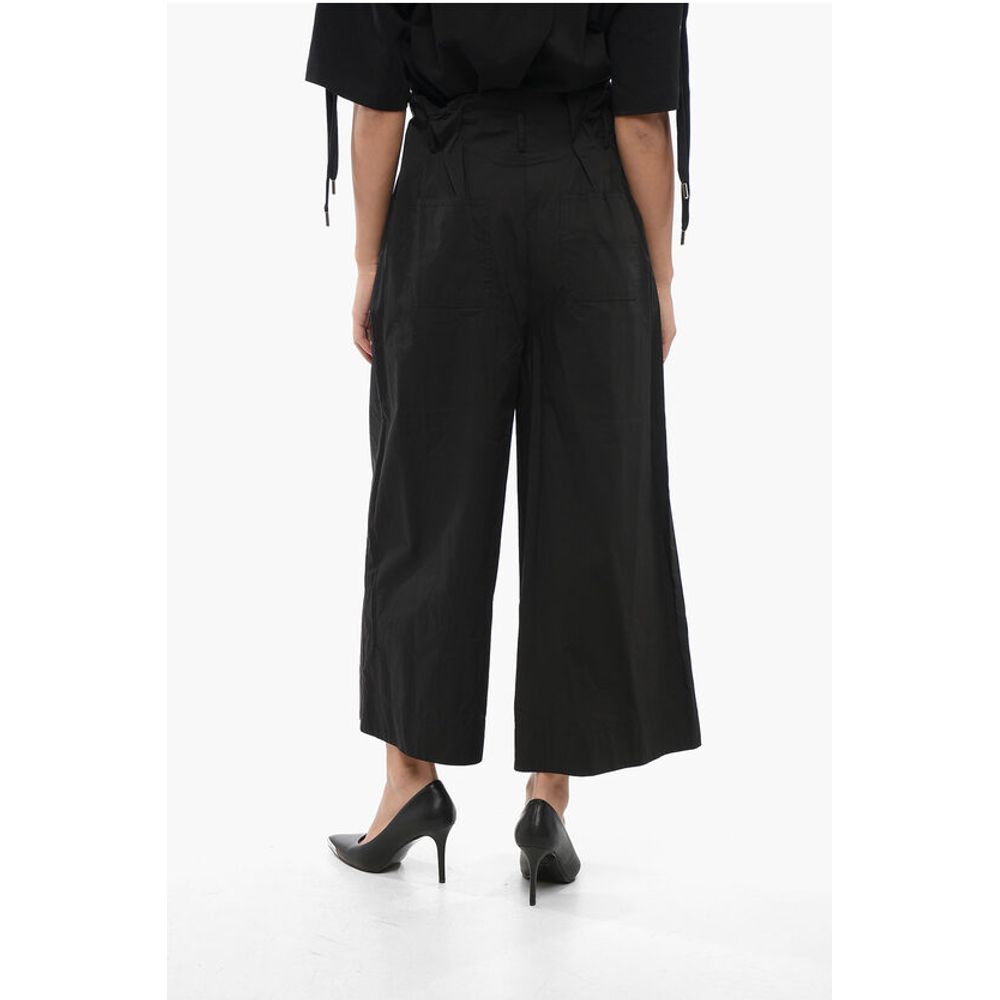 High-Waist Double Pleats POSEIDONE Flared Pants
