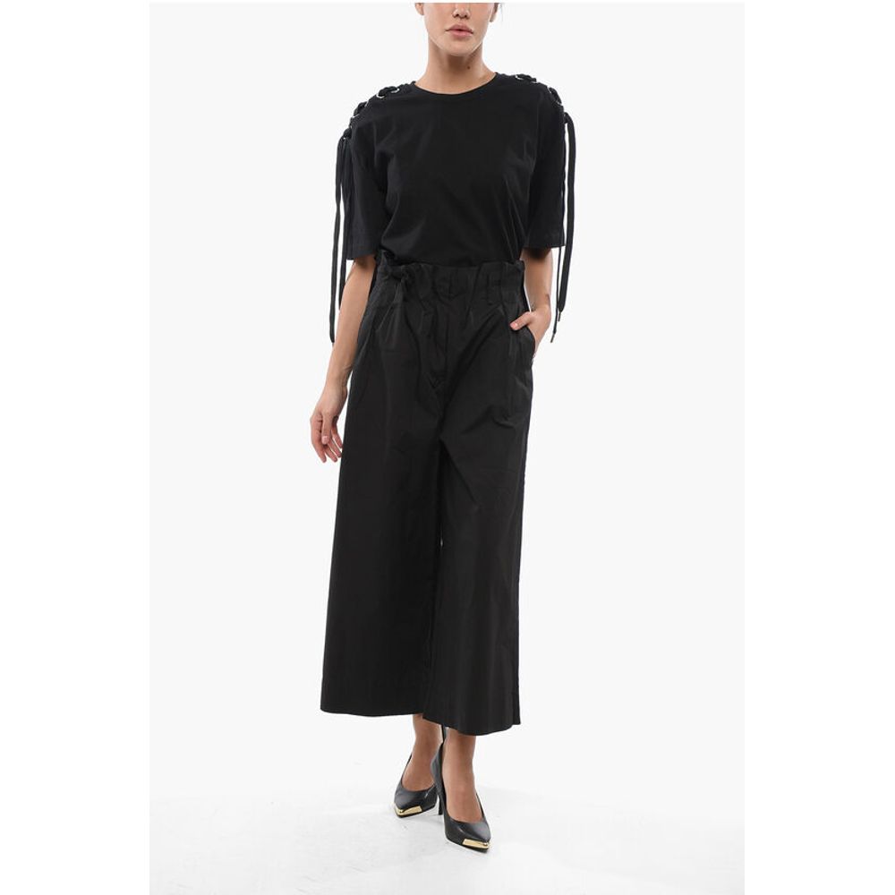 High-Waist Double Pleats POSEIDONE Flared Pants