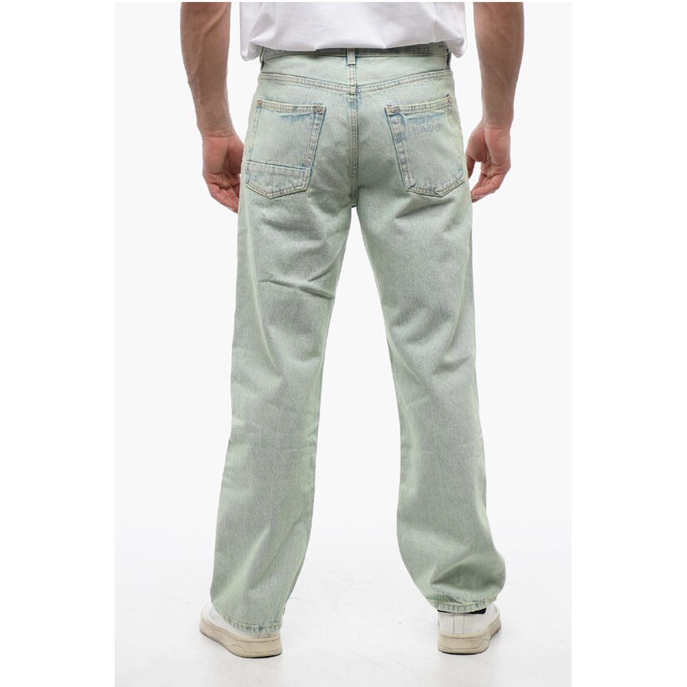 Straight Fit OVERDYE LOGO Denims with Belt Loops 24cm