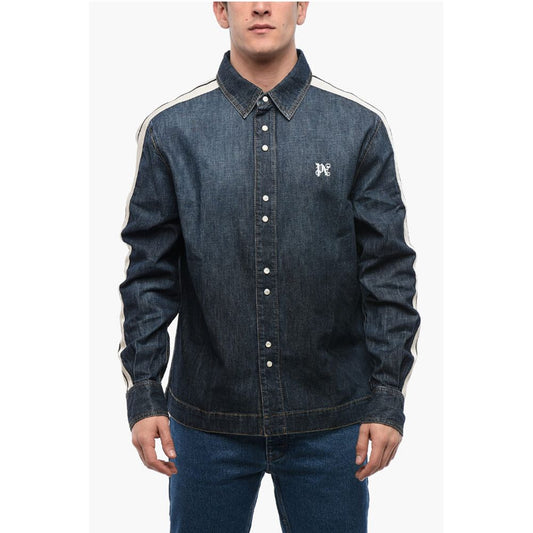 Denim Track Shirt with Tape Detail