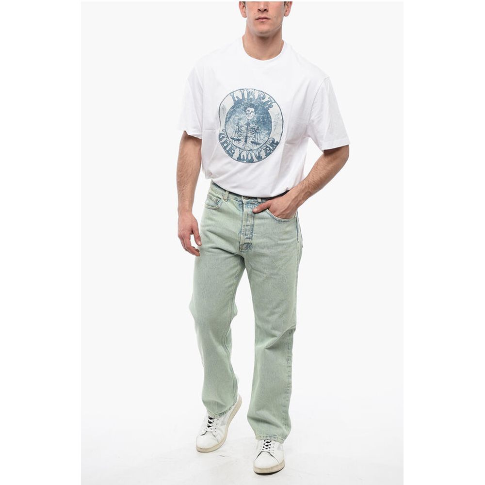 Straight Fit OVERDYE LOGO Denims with Belt Loops 24cm