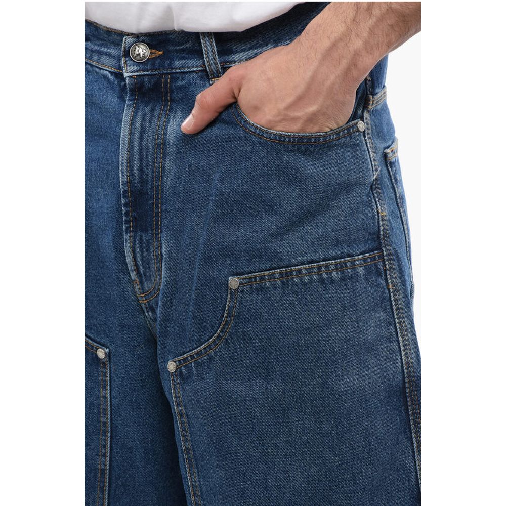 Multipocketed Mid Wash Denim Shorts