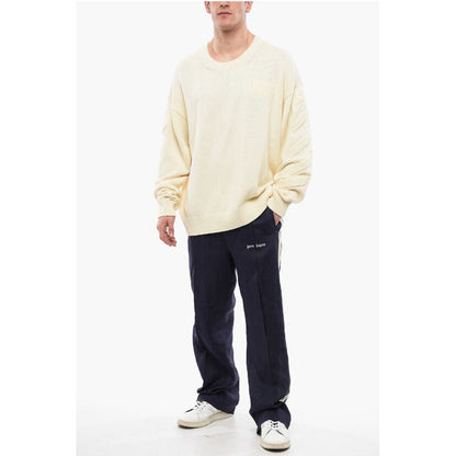 Cotton Sweater With Embossed Logo