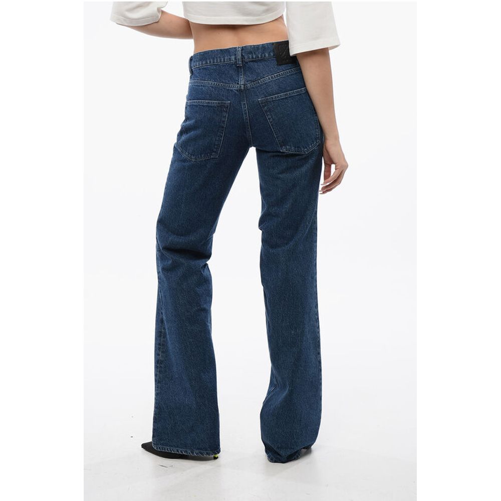 High Waisted Mid Washed Straight-Fit Jeans