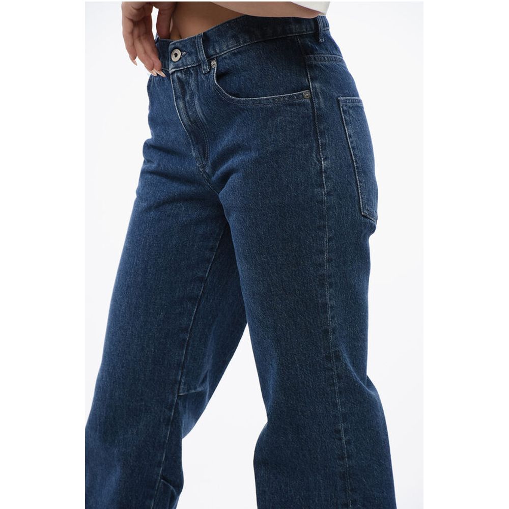 High Waisted Mid Washed Straight-Fit Jeans