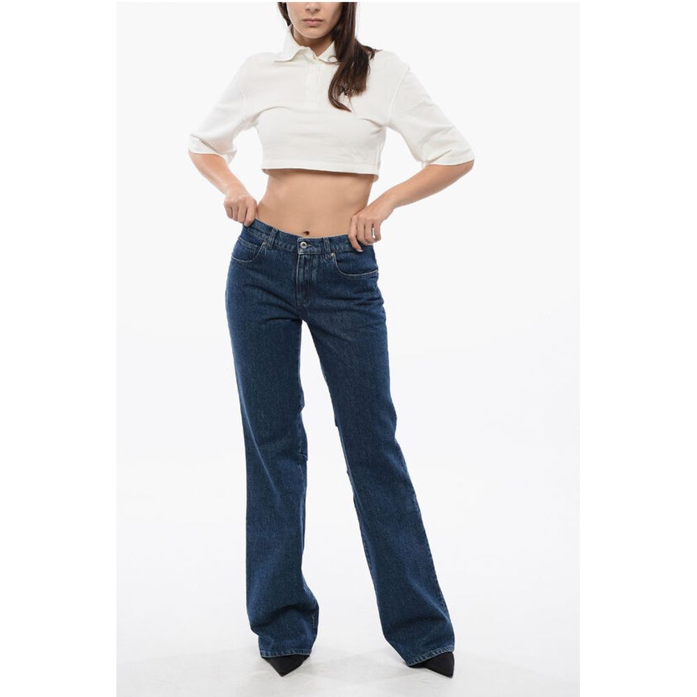 High Waisted Mid Washed Straight-Fit Jeans