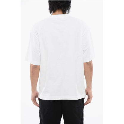 FOR EVER Solid Color Crew-neck T-Shirt with Contrasting Logo