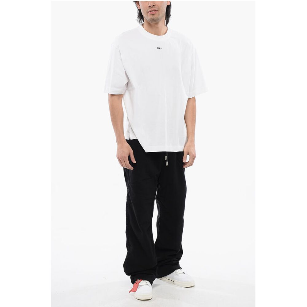 FOR EVER Solid Color Crew-neck T-Shirt with Contrasting Logo