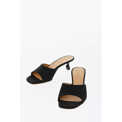 Open-Toe Linen Blend LOLLIPOP Mules Heel 5 cm