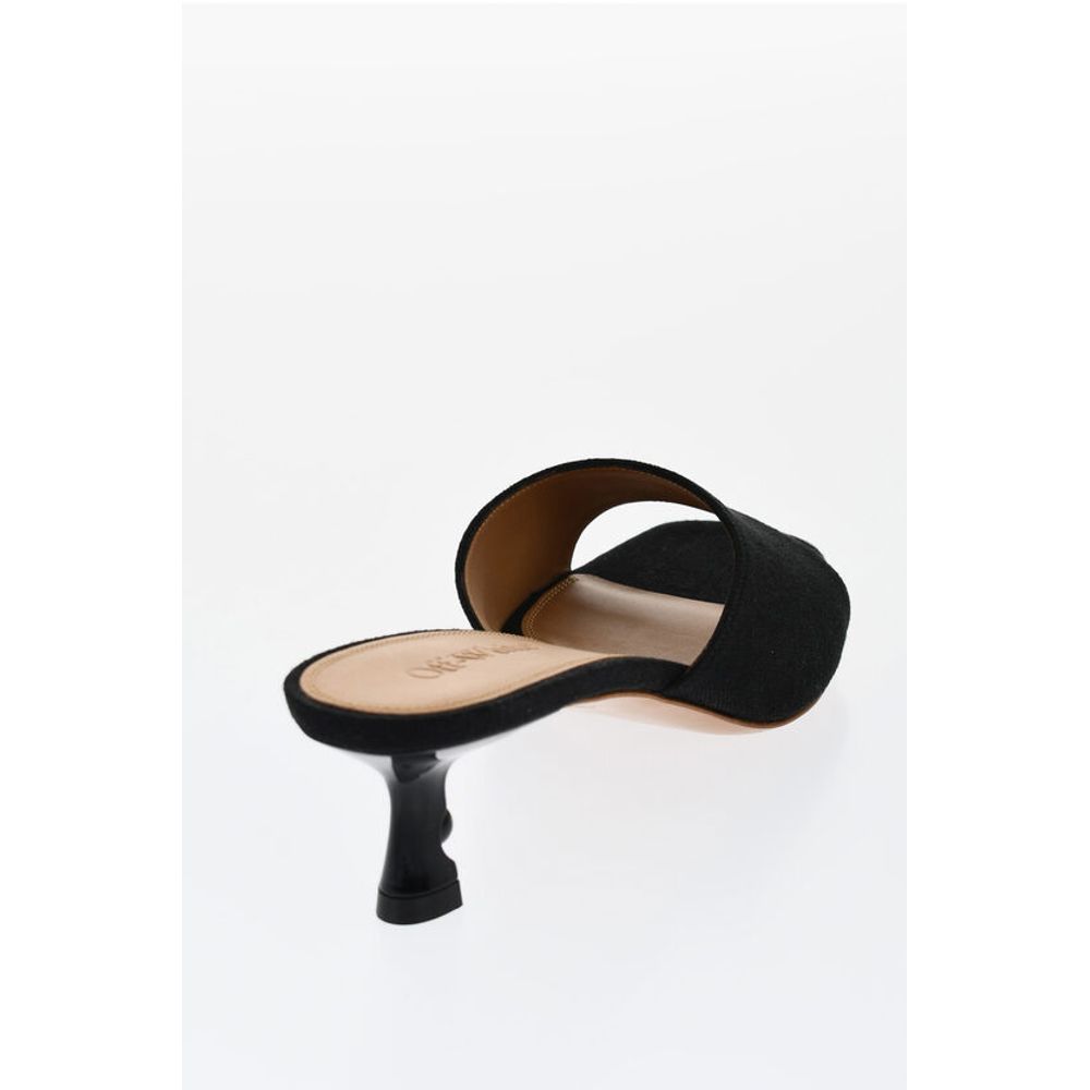 Open-Toe Linen Blend LOLLIPOP Mules Heel 5 cm